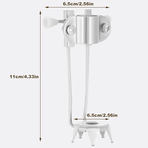 Ice Cane Tip Attachment - 5 Prong Retractable Folding Grip for Walking Sticks, Canes & Crutches - Heavy Duty Anti-Slip Snow & Ice Tips
