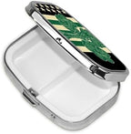 Irish American Flag Print Pill Box Square Metal Pill Case with 2 Compartment Portable Travel Pillbox Cute Mini Medicine Organizer for Pocket Purse