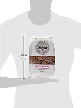 Biona Organic - Spelt Pasta Wholegrain - Penne - 500g (Pack of 5)