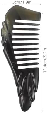 Natural Yak Horn Wide Tooth Comb 13-14cm for Curly Hair Detangling and Scalp Massage, Professional Hair Styling Tool for Women