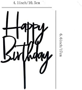 Happy birthday Cake Topper Birthday Party - Happy Birthday Party Decoration（black）