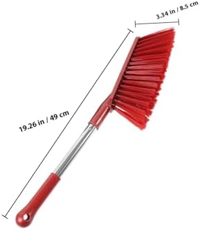 Artibetter 2pcs Dusting Brushes with Stainless Steel Handle, Large Long-Handle Soft Bristle Cleaning Brush Set for Bed, Sofa, and Household Dust Removal – White and Red Multifunctional