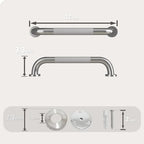 12 Inch Shower Grab Bar, Bathroom Grab Bar Handle with Anti-Slip Knurled Grip, Stainless Steel Bath Balance Bar, 1.0" Diameter Bath Safety Bar Support for Seniors Elderly Pregnant, Brushed Nickel