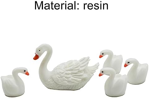 8Pcs Mini White Swan Figurines 2inch Miniature Swan Cake Toppers Resin Swans Fairy Garden Accessories for DIY Moss Landscape Birthday Party Wedding Home Decoration