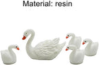8Pcs Mini White Swan Figurines 2inch Miniature Swan Cake Toppers Resin Swans Fairy Garden Accessories for DIY Moss Landscape Birthday Party Wedding Home Decoration