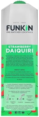 Funkin Strawberry Daiquiri Cocktail Mixer 1L | Premium Real Fruit Mixer for Cocktails, Smoothies, and Non-Alcoholic Drinks | Small Batch, No Corn Syrup, No Preservatives | Vegan, Non-GMO, Gluten-Free