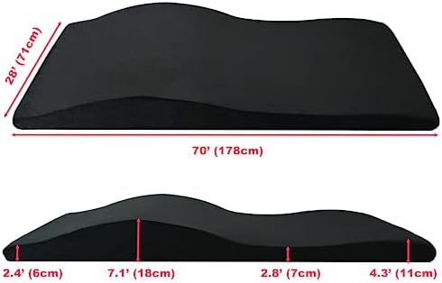 Lash Bed Topper – Ergonomic Memory Foam Pad with Plush Cover, Spa Table Cushion for Eyelash Tech, Salon Mattress for Beauty Beds, Compatible with Massage and Spa Setups – 28/70" (71/178 cm), Black