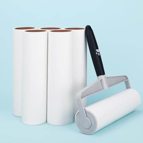9 inch Lint Roller Refills Only Compatible with Spotty Supersize Extra Sticky Adhesive Lint Roller Refill Pet Cat & Dog Hair Remover for Clothes and Furniture, Pack of 5 Refills, 300 Sheets Total