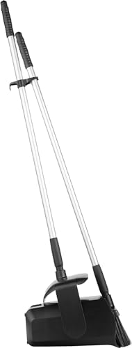 Remco - A Vikan Company 62509 Lobby Dustpan with Broom, Polypropylene/Polyester/Aluminum, 7" X 14" Bin, 37" Handle, Black