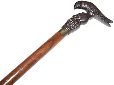 Wooden Walking Cane New Model Antique Eagle Head Handle Brown Walking Stick Cane Xmas Vintage Gift