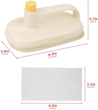 Magic Brush with 200 Disposable Cleaning Cloth, Kitchen Wipe with Replaceable Thin Rag, Household Brush with Handle for Home