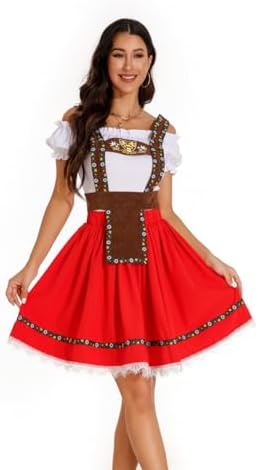 Oktoberfest Costumes Women Garden Maid Dresses 3pcs Sexy Oktoberfest Outfit Halloween Costume for Women