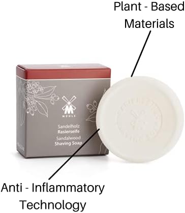MÜHLE SHAVE CARE Sandalwood Shaving Soap| Anti-Inflammatory | Plant-Based with Aloe Vera | 65g