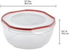 Sterilite Ultra-Seal 8.1 Qt Bowl, Large Airtight Food Storage Container, Latching Lid, Microwave and Dishwasher Safe, Clear With Red Gasket, 2-Pack