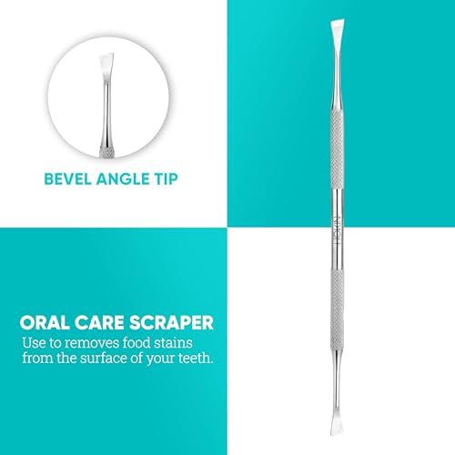 Dental Tools HOKIN Plaque Remover Teeth Cleaning Tool 4 Pcs Dental Care Kit Tooth Filling Repair Set Stainless Steel Dental Tools for Men Women Kids and Pet Care