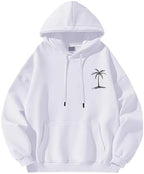 Men's Hoodies Pullover Loose Fit Long Sleeve Sweatshirts Casual Coconut Print Tops Fashion Hip-Hop Streetwear