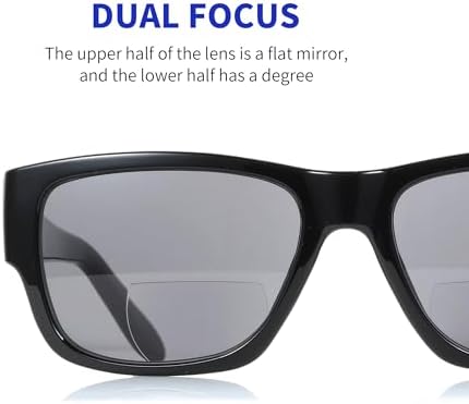 BLUEMOKY Square Bifocal Sunglasses for Men: Sunglasses Readers with UV400 Protection - Retro Shades Classic Rectangle Frame
