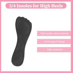 2 Pairs High Heel Inserts for Women, Gel Insoles for Women Heels, Anti-Slip Velvety Cushion Pads Insoles for High Heel Comfort, Heels Inserts for Shoes, Foot Support for Dress Sandals, Black