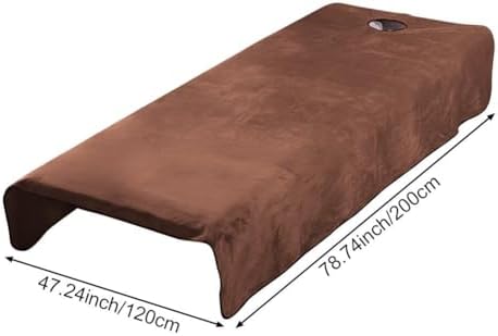 Massage Table Sheet with Face Hole, Washable Soft Beauty Couch Cover, Professional Salon Spa Bed Cover for Massage Waxing, Plush Sheet