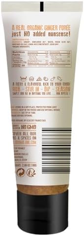 Aroma One Ginger Puree Paste - Organic Herb Concentrate for Cooking, Seasoning & Sauces - Fresh Flavor Enhancer, Non-GMO, Gluten-Free, Vegan - Easy Squeeze Tube, Kitchen Must-Have - 80g (2-Pack)
