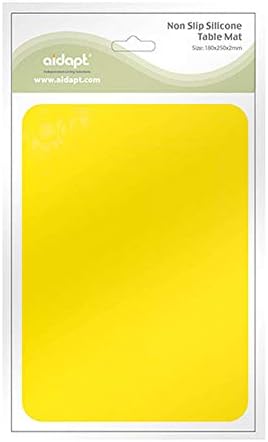 Aidapt Yellow Silicone Rubber Non Slip Table and Tray Mat 25 x 18 cm
