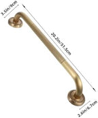 Elderly Shower Grab Bar Handle Antique Brass Non-Skid Safety Handrail for Bathtub and Shower Wall-Mounted Bathroom Support for Seniors Easy Installation