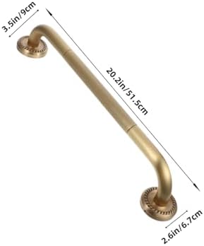 Elderly Shower Grab Bar Handle Antique Brass Non-Skid Safety Handrail for Bathtub and Shower Wall-Mounted Bathroom Support for Seniors Easy Installation