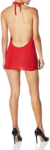 Roma Women's Plunge Mini Dress with Open Back and O-Ring Detail