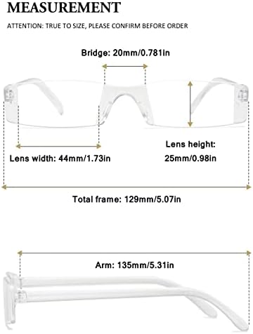 VEVESMUNDO Reading Glasses Men Women Modern Slim Transparent Rimless Eyeglasses