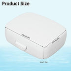 Waterproof Hearing Aid Case, Shockproof, Dustproof Hard Storage Box for Travel, Portable Hard Storage Box with Silicone Cushion, Pocket Size Protective Organizer for 2 Hearing Aids, White