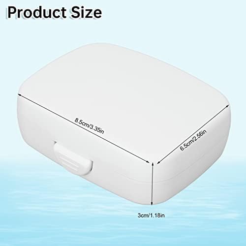 Waterproof Hearing Aid Case, Shockproof, Dustproof Hard Storage Box for Travel, Portable Hard Storage Box with Silicone Cushion, Pocket Size Protective Organizer for 2 Hearing Aids, White