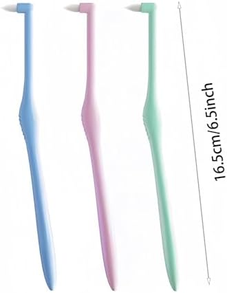 Orthodontic Toothbrushes, Interdental Brush Gum Toothbrush, BPA Free Soft Bristle Toothbrush, Compact Interspace Brush & Soft Manual Teeth Brushes for Sensitive Gums, Braces Wisdom (3)