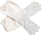 Beekeeping Gloves – Premium Goatskin Leather Bee Gloves with Breathable Vent and Long Canvas Sleeve, Protective Gear for Beekeepers (L)