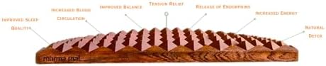 Premium Mohagany Wood Acupressure Reflexology marma mat for Feet, Back | Neck Pain | Sciatica | Plantar Fasciitis | Insomnia | Stress Relief | Patented Curve Design | Made in USA