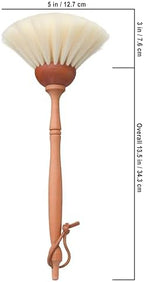 REDECKER Goat Hair Dust Brush with Oiled Pearwood Handle, 13-1/2 inches - Natural Bristle Duster Cleans Delicate Surfaces, Hanging Loop for Storage - Goat Hair Dusting Brush Made in Germany
