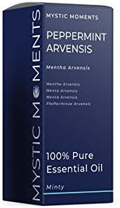 Mystic Moments | Peppermint Arvensis Essential Oil (Mentha arvensis) 100ml | Strong Fresh Mint Aroma for Energising Aromatherapy & Invigorating Diffuser Blends | Vegan & Natural