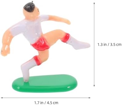 YARNOW Football Game Theme Cake Decor 18 Pcs Mini Soccer Player Cake Ornaments Birthday Dessert Adornment Small Gift for Party Home 1.77X1.37X1.18 Inches