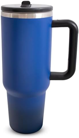 Hy-Pro Officially Licensed Chelsea 40 oz/1.18 L Thermos Flask with Handle - Stainless Steel Drinking Bottle with Straw, Portable Water Bottle for Sports & Everyday Use - Metal Water Bottle