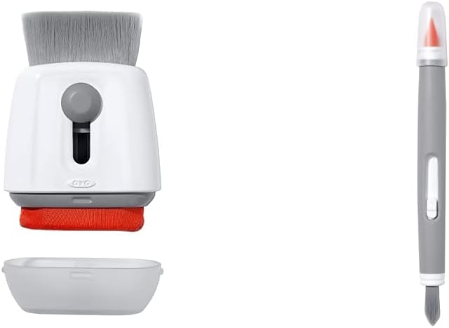 OXO Good Grips Electronics Cleaning Brush,Orange,One Size & Good Grips Sweep & Swipe Laptop Cleaner, White, One Size