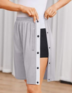 Deyeek Women's Tear Away Shorts Side Split Snap Open Recovery Post Surgery Breakaway Pants with Pockets