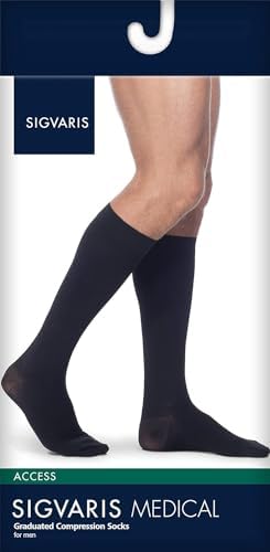 DYNAVEN Opaque Men's Closed Toe Knee-High Stockings 20-30mmHg