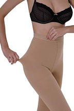 AMZAM® Medical Compression Pantyhose for Women Men, 20-30 mmHg Graduated Compression Tights, Opaque Toeless Compression Stockings Waist High Support Tights for Edema, Varicose Veins, DVT,Beige XL
