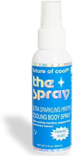 Future of Cool Cooling Body Spray – Refreshing Cool Mist for Adults with Menthol & Peppermint (2 oz.) Deodorizing Body Spray for Instant Heat Relief – Non-GMO, Vegan, & Travel-Size