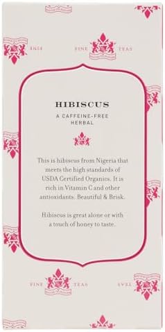 Harney & Sons Hibiscus Tea, Caffeine-Free Herbal Teabags, Box of 20