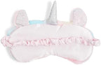 Glamlily Unicorn Sleeping Eye Mask, Satin Faux Fur Travel Eye Cover for Girls Ages 3–14, Soft Plush Unicorn Design (7.5 x 6 in), Perfect for Sleepovers, Naps & Relaxation