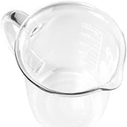 QWORK Beaker with Handle, 250ml/8.45oz, Measuring Cup, Borosilicate Glass, Beaker Mug with Pouring Spout, 2 Pack