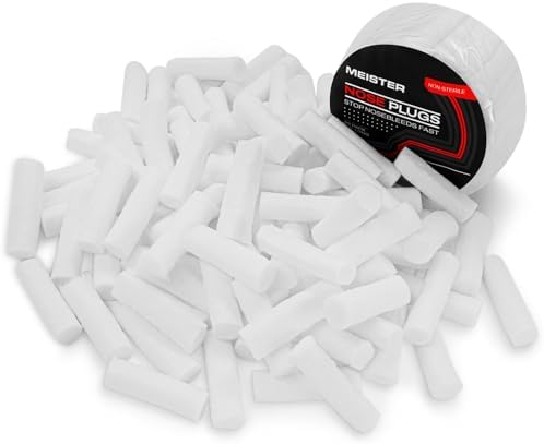 Meister Highly Absorbent Nose Plugs - 1.5" White Cotton Nasal Tampons for Nosebleeds - 100 Pack