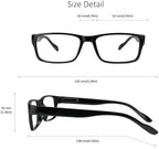 VisionGlobal 4 Pairs Reading Glasses, Computer Reading Glasses for Women and Men, Fashion Square Eyewear Frame(4 Black,+2.00)