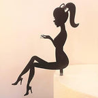 10PCS Lady Girl Cake Toppers Acrylic High Heels Bride to Be Cake Topper for Girls Birthday Bridal Engaged Wedding Party Dessert Baking Cake Decorations