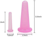 4 Pcs Facial Cupping Set,Natural Silicone Facial Massage Cup for Body,Face,Neck,Back,Eye Massage,Vacuum Tank,Perfect for Body,Facial Care,Anti-aging Beauty Tool(2 Small&2 Large, Pink)